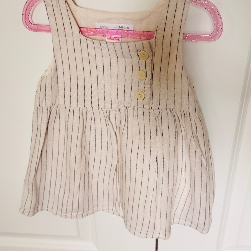 Zara Striped Baby Dress 12-18m